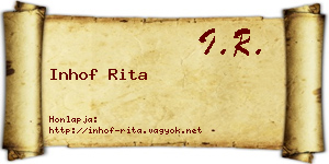 Inhof Rita névjegykártya
