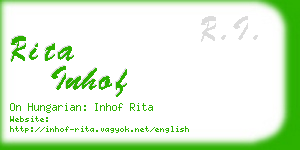 rita inhof business card